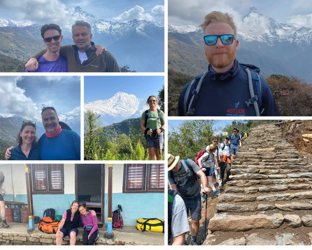 Photos show 40tude team descending from Mardi Himal Base Camp
